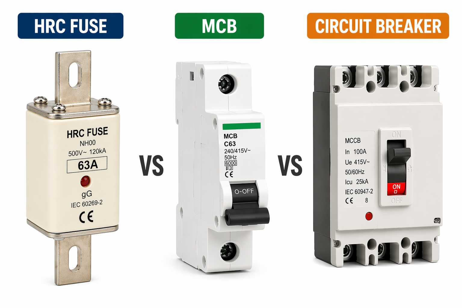 HRC Fuse vs MCB vs Circuit Breaker